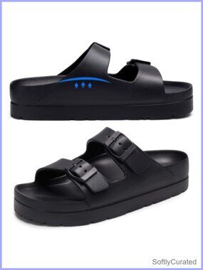 Women's Platform Slide Sandals with Arch Support EVA Comfort Footbed